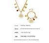 Spiral Sun & Bear Zirconia Multi-Pendant Necklace & Bracelet Set