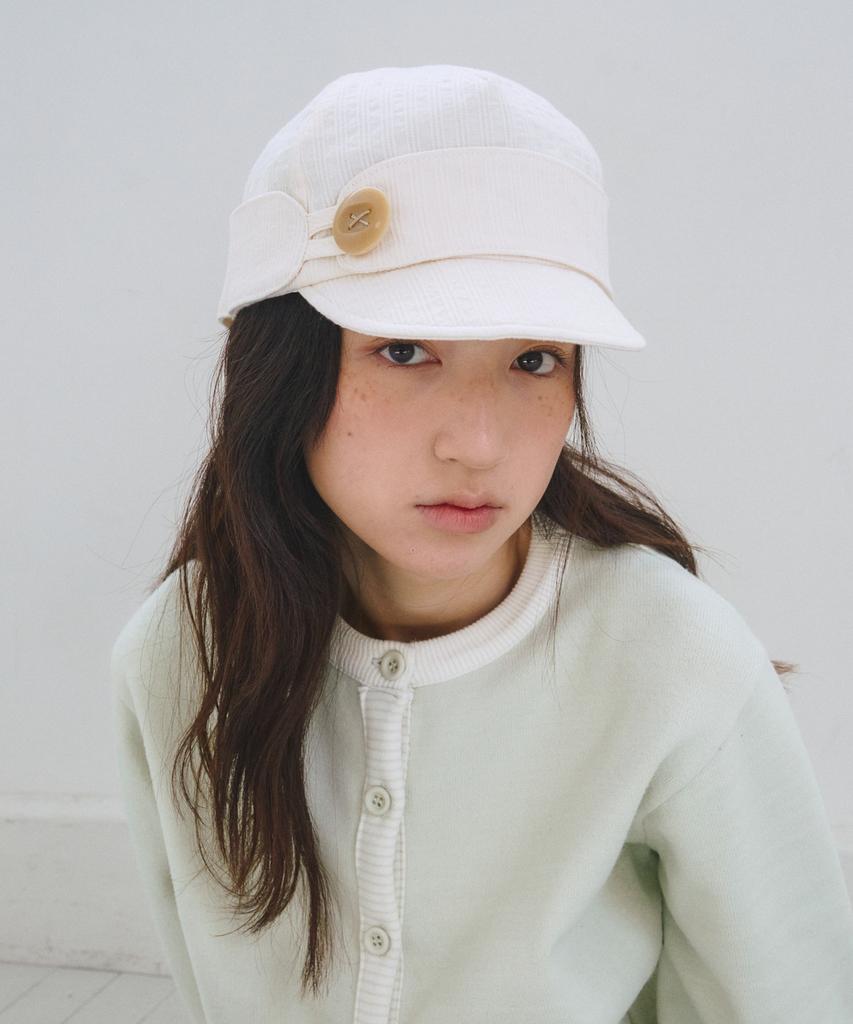 OAFISH Button Strap Cap, White