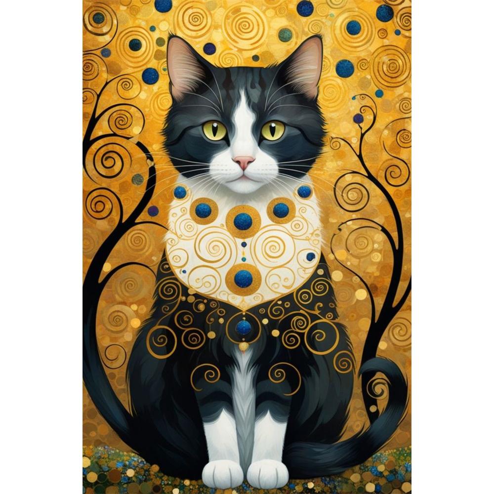 5D DIY Diamond Painting Art Gustav Klimt Cat and Woman Diamond Mosaic Full Diamond Home Decor Gift