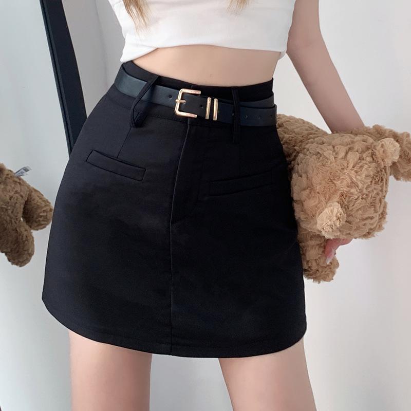 

Spring 2024 Women s Black High-Waist A-line Bodycon Midi Skirt - Slimming Workwear 2XL чёрный