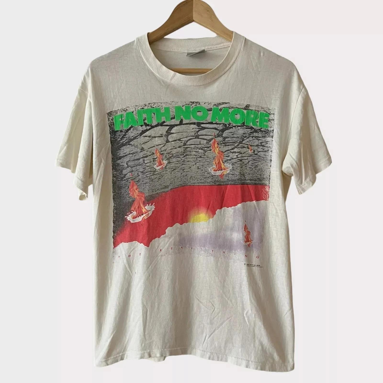 Faith No More Shirt , Faith No More Tour White Reprint Unisex T-Shirt S