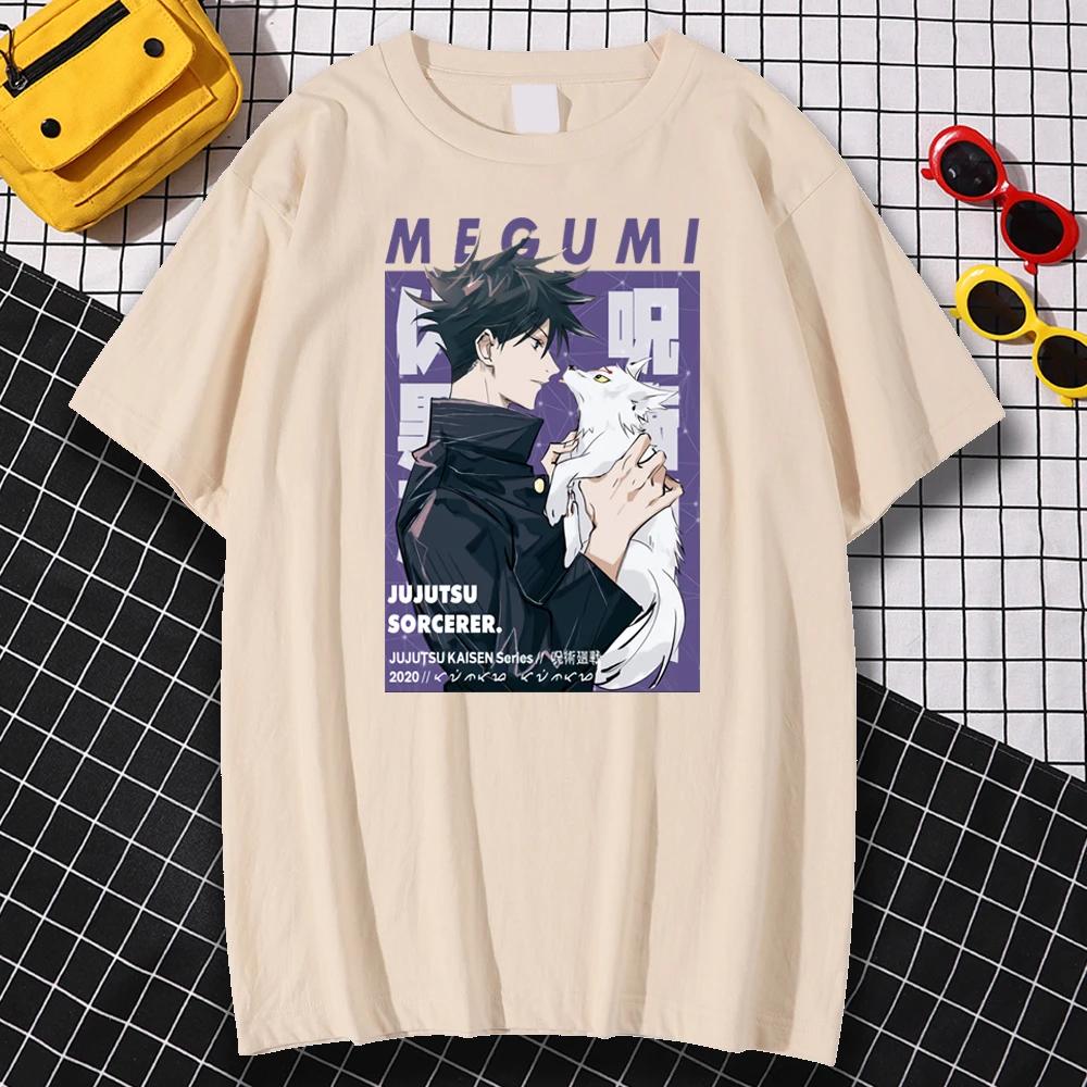 Pánské tričko Megumi Fushiguro Jujutsu Kaisen Ležérní top s krátkým rukávem a kulatým výstřihem Nová móda Měkké Harajuku Dámská trička