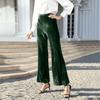 Autunno Inverno Pantaloni Svasati Donna Pantaloni di Velluto Velour Pantaloni da Donna a Zampa d'Elefante Pantaloni a Vita Alta da Donna