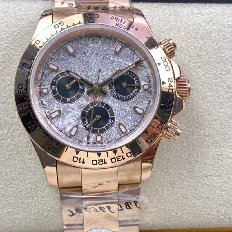 Reloj Mecánico Automático Laodijia Serie Daytona 40mm Oro Rosa para Hombre Panda