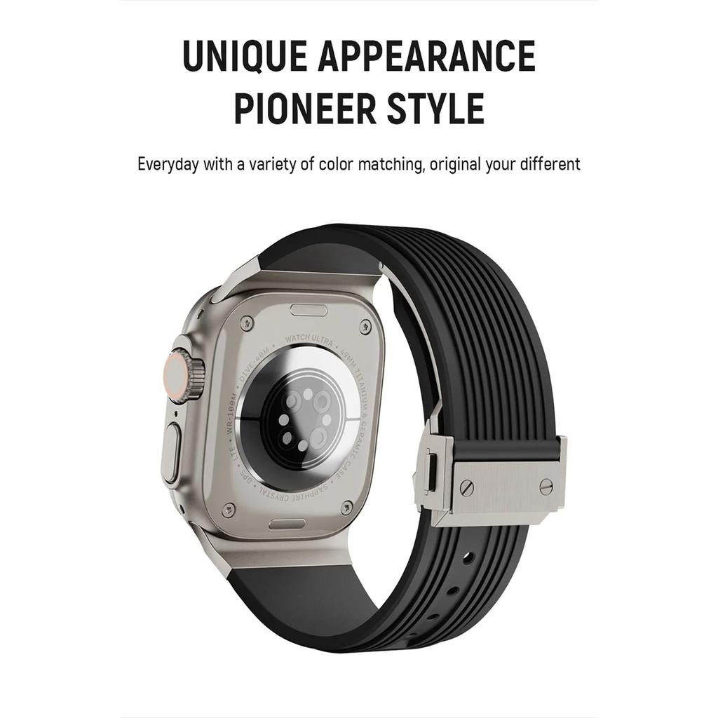 Soft Silicone Strap For Apple Watch Ultra 2 49mm Series 9 8 7 45mm 44mm Sport Rubber Band For iWatch 6 5 4 Se 44 42mm Bracelet