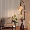 Retro American-Style Floor Lamp with Integrated Storage and Bedside Table Combo