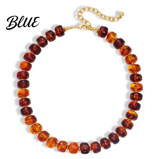 Charmanter Hals Schmuck Klobiger Bunter Perlen Choker Harz Perlen Halskette