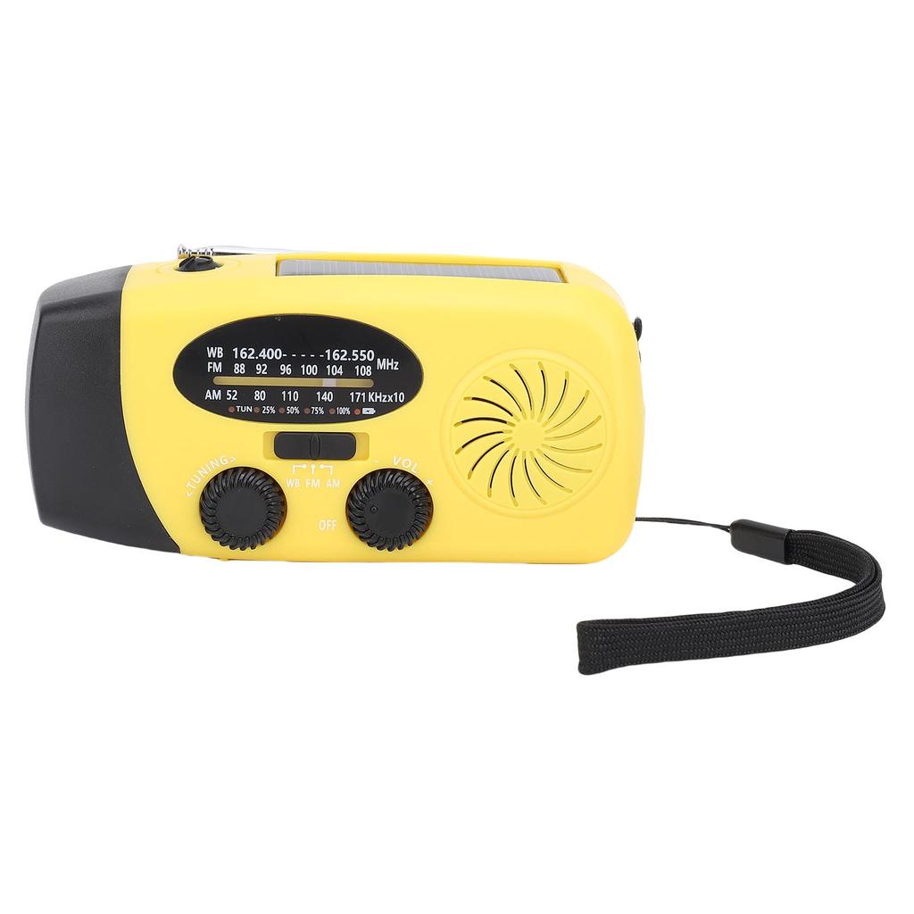 Solar Emergency Hand Crank Weather Radio LED Lighting SOS Alarm Portable Power Bank AM FM WB Weather Radio