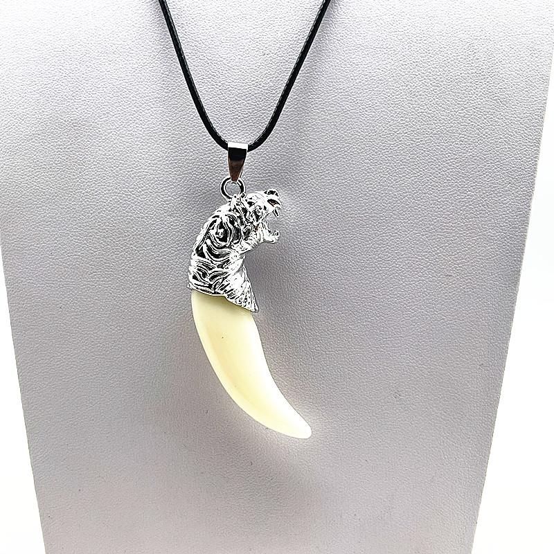 Fashion Brave Men's Pendant Necklace Vintage Bronze Wolf Tooth Alloy Pendant Necklace Fashion Choker Jewelry