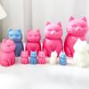 3D Fat Cat Candle Silicone Mold Handmade Cute Size Sitting Cat Aromatherapy Candle DIY Toy Cake Mold Gypsum Resin Ornament Gift