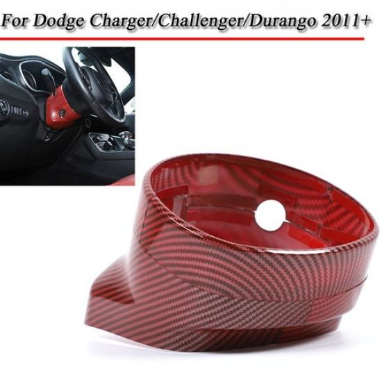 Red Carbon Fiber For Dodge ChargerDurango 11+ Steering Wheel Adjust Base Trim