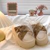 Beautiful slippers women's summer wear new small thick bottom heightening beach cool slippers