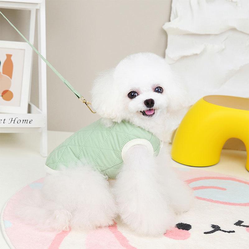 Spring New with Leash Puppy Dog Cotton-padded Coat Winter Thickened Warm Vest Than Bear Teddy Cat Pet Clothes