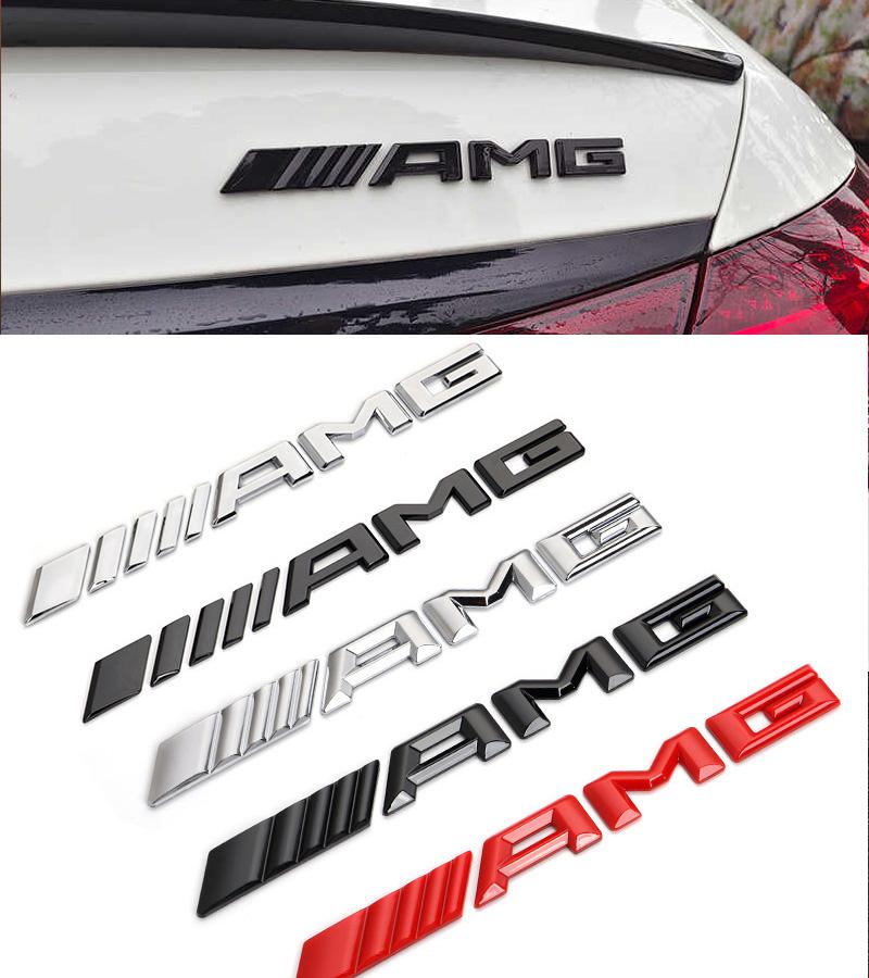 2025 Hot AMG Logo Car Tail Trunk Auto Emblem Sticker Accessories For Mercedes Benz Brabus Smart Maybach W204 GLC CLA W205 W203 W