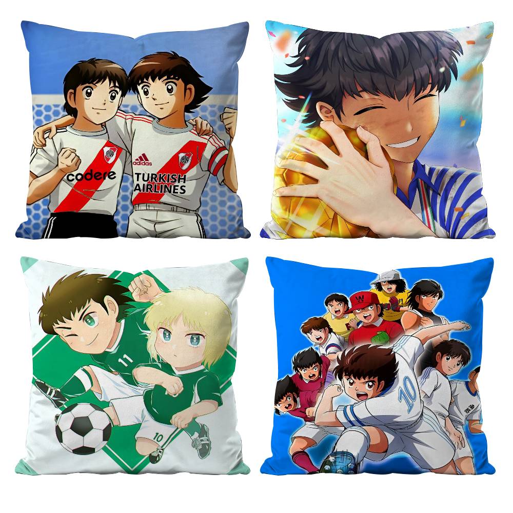 Hot Anime C-Captain T-Tsubasa Pillow Case Anti-dustmite Pillowcase Invisible Zipper Silky Short Plush Sofa Cushion Cover