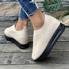 Fashion Thick Sole Height Increasing Casual Sneakers for Women Lightweight Breathable Knit Sports Shoes Woman Slip On Platform Sneakers