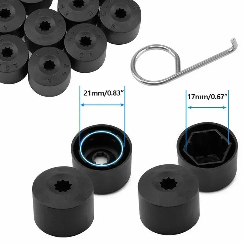 YKPSC1 20Pcs for VW Tiguan Golf MK5 Passat B7 Wheel Tire Hub Cap Nut Bolt Cover Rim Tyre Screws Plugs Studs Car Decorations Accessories