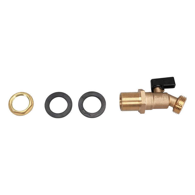 Cross-Border Brass Ball Valve with Bulkhead Fitting & G Thread Rain Barrel Faucet Set