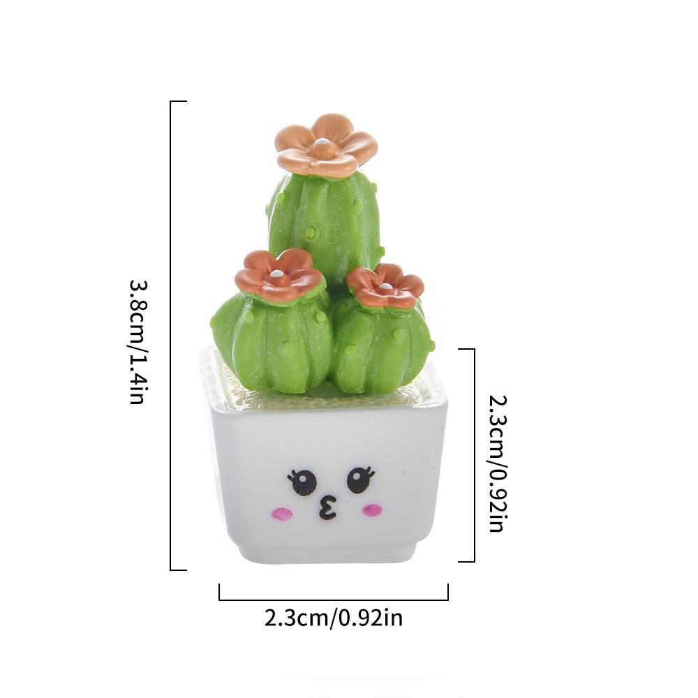 Creative Simulation Cactus Plant Decor Transparent Fleshy Car Computer Decoration Ornaments Decorative Crafts Home Accessories