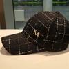 Baseball Cap Black Elegant Dad Hat Lightweight Adjustable Sun Hat For Women Female Metal M Patch All-Match Trendy For Daily