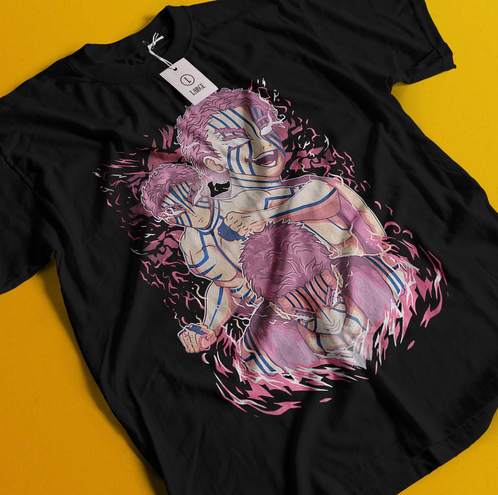 Demon Slayer Shirt Akaza Upper Moon 3 Tshirt Zenitsu T-Shirt Muzan Tanjiro Doma