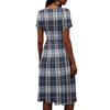 Ladies' Plaid Casual Fashionable Short Sleeved V-neck Dress