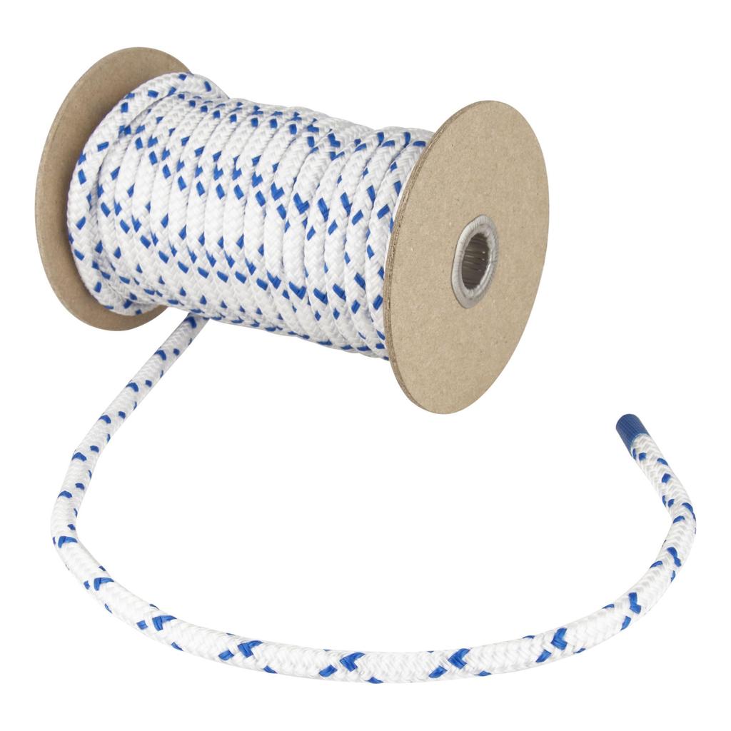 Double-braided Rope with Pylen Blue Stitching, 10 Meters, 8mm Diameter, Bobbin Wound
