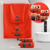 Christmas Bath Towels Practical Christmas Gift Comfortable Hand Towel Thick Cartoon Pattern Cute 35*75/70*140cm