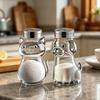 Salt And Pepper Shakers with Stainless Steel Lids Reusable Spice Jars Clear Easy-Fill Spice Storage Organizer for Kitchen Camping