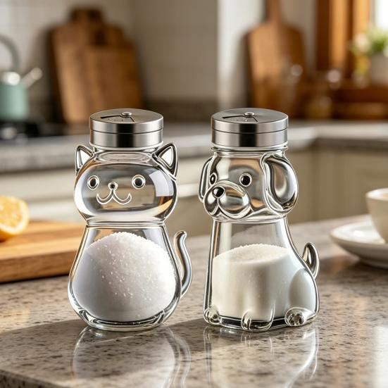 Salt And Pepper Shakers with Stainless Steel Lids Reusable Spice Jars Clear Easy-Fill Spice Storage Organizer for Kitchen Camping