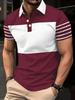 Maglietta Polo a Maniche Corte da Uomo per l'Estate  T-shirt a Maniche Corte con Colletto a Blocchi di Colore Orizzontali  Top Casual Slim-Fit da Ufficio e Quotidiano per Uomo