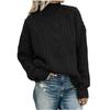 Womens Fashion Solid Long Sleeve Sweater Loose Turtleneck knitting Sweater