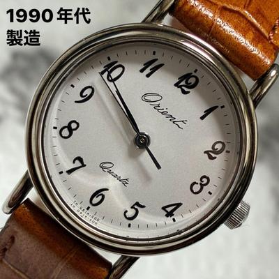 Used 1990s-ORIENT Vintage Model. Classic Arabic Numerals. Working Condition.