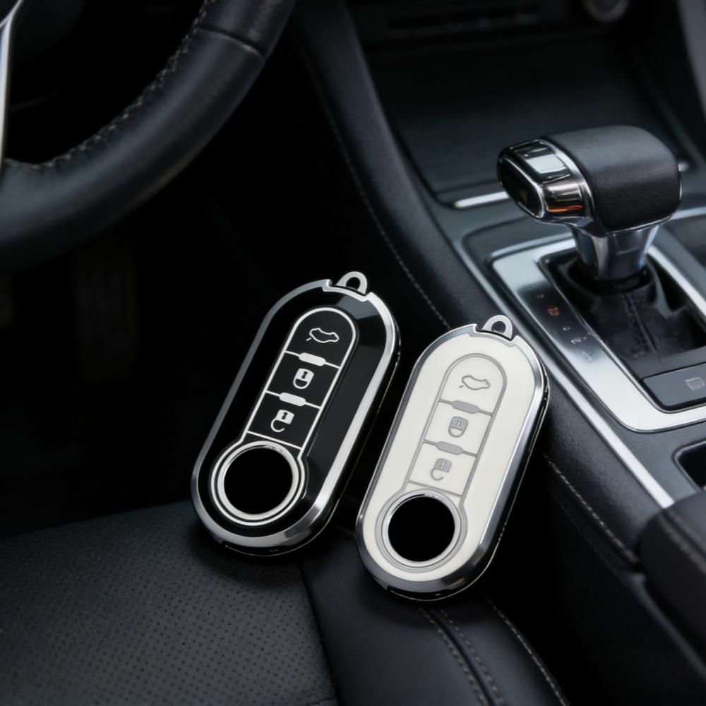 2pcs Car Key Case Covers For Fiat 500 Ducato Panda 500L Punto Lancia Musa For Citroen
