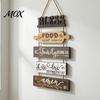 Decorative Wooden Letters for Wall Kitchen Decor, 5 Panel Bless Food Family Love Splicing Art Hanging Sign, Farmhouse Dining Room Living Pastoral