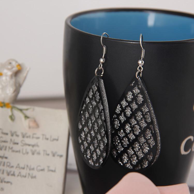Frosted Geometric Leaf Metal Earrings Collection, Personalized Creative Hollow Round Leaf Fringed Ear Hook