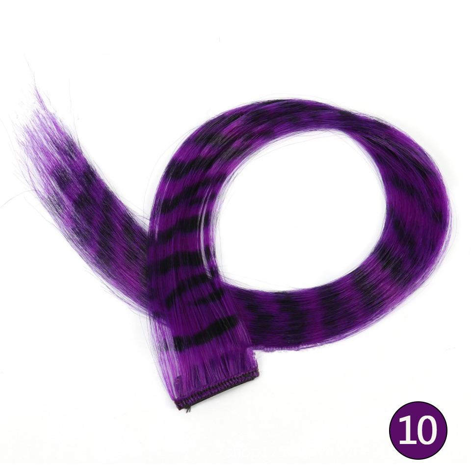 Feather Hair Extensions Farget syntetisk klips i håret Feather Colorful False Hair Extension Blandet farge rett hår for kvinner