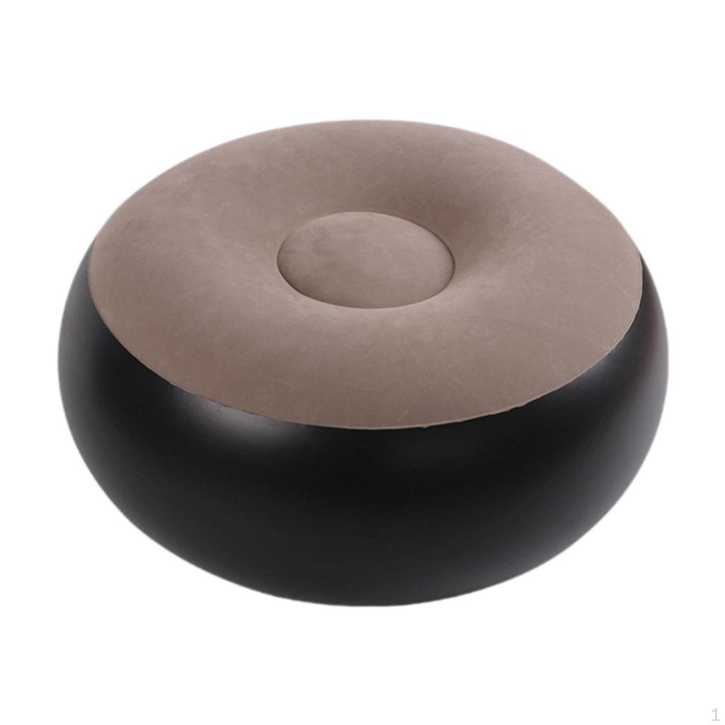 Inflatable Flocking Stool Camping Chair Lightweight Portable Ottoman for Patio Outdoor