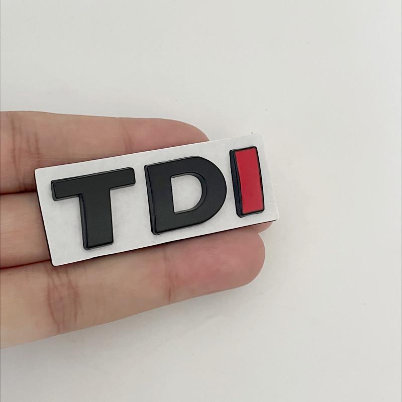 AAXT1 3D Metal TDI Letters Car Rear Trunk Badge Emblem Decals Sticker For Volkswagen VW T-ROC Passat Jetta Touareg Tiguan Polo CC Bora