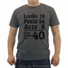 Unisexs Oneck Short Sleeve Tshirt Funny Looks 18 Feels 14 Acts 8 Really 40 40th Birthday Gift Unisexs T Shirts Casual Tees Tops