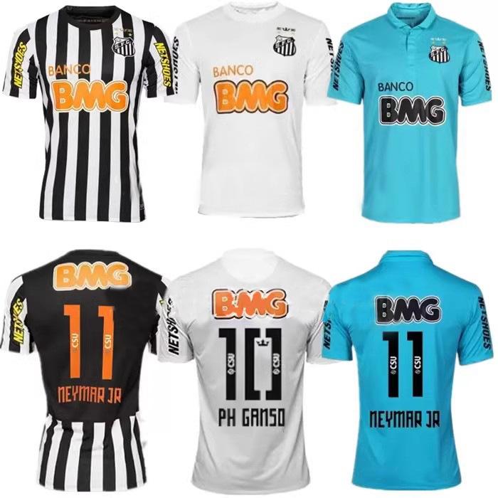 1213 Season Brazil Santos Jersey Santos Commemorative Edition No. 11 Neymar Short-sleeved Football Jersey Retro Top