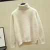 Navava Mock Neck Mink Fur Long Sleeve Knit Sweater Nk1860