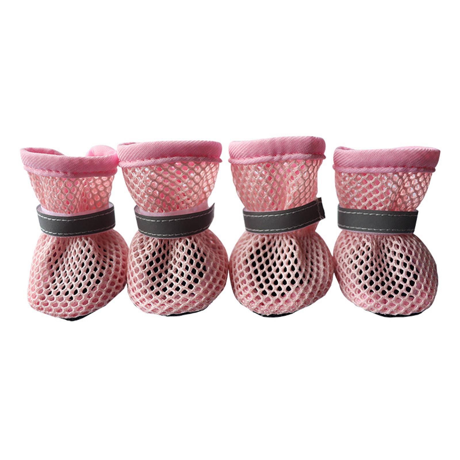 

Dog Shoes Breathable Mesh Boots,Summer Breathable Dog Boots Nonslip Sole Protector For Small Medium Dogs XL розовый