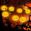 Halloween LED 10/20 LED 3D Gresskar Lyslenke Batteridrevet Dekorative Lyslenker for Happy Halloween Fest Hjem Atmosfære Dekorasjon