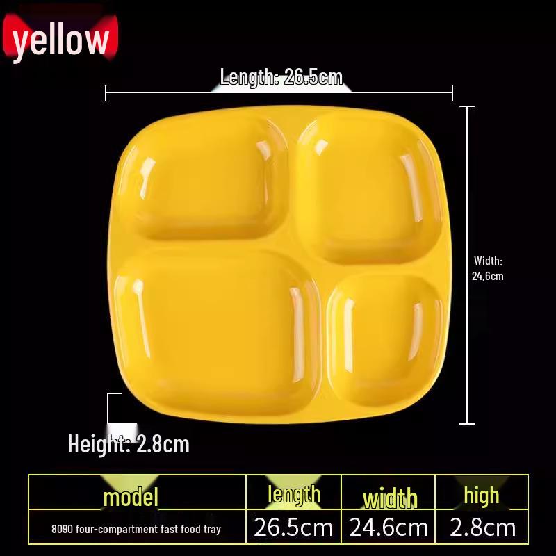 Melamine Tableware: 3, 4, and 6-Compartment Plates and Bowls for School Cafeterias