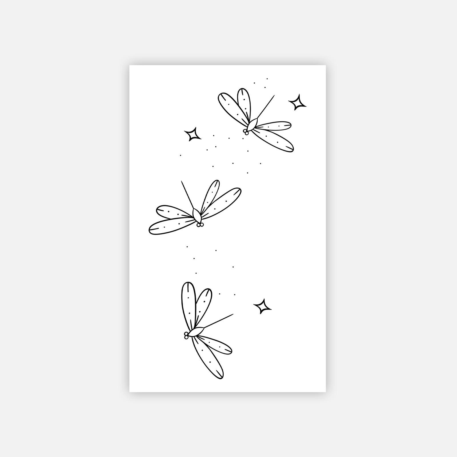 High value wind dark series personalized butterfly flower Succubus waist and abdomen tattoo sticker 6*10