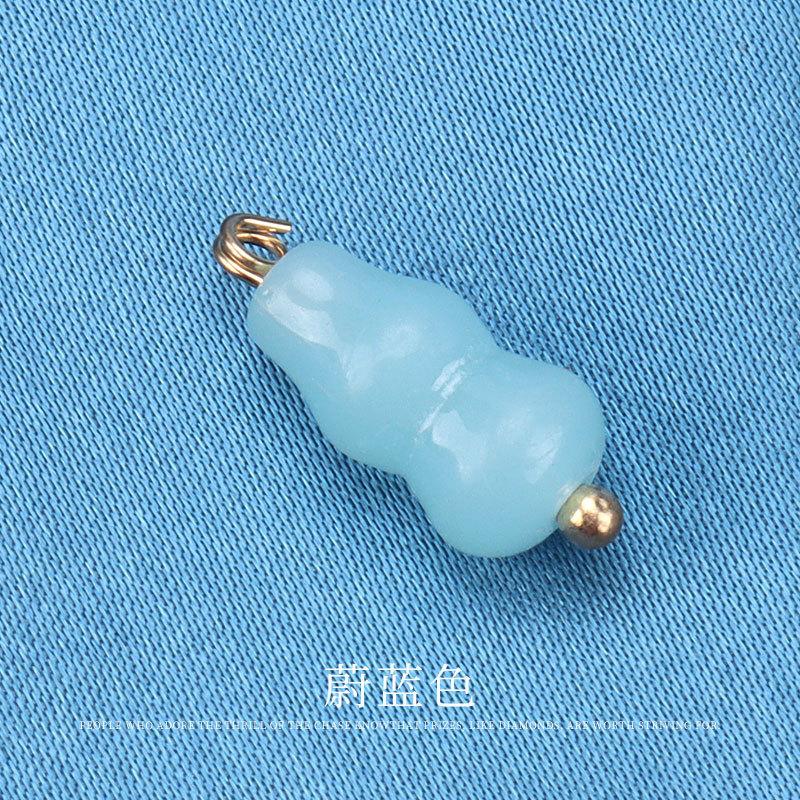

5pcs Gourd Buckle Round Chinese Imitation Jade Glass Button Chan Suit Tang Suit Gold Nail Handmade Disc Buckle Cheongsam Hanfu Button 8mm * 19mm azure blue
