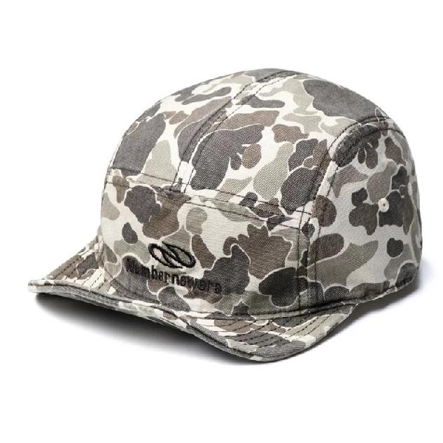 American-style camouflage baseball cap, men's workwear style, soft brim, five-panel design, makes the face appear smaller, short brim, embroidered