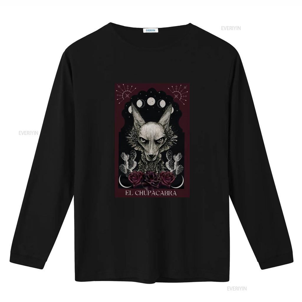 El Chupacabra T Shirt Cryptid Tarot Card Supernatural Cryptids Folklore Cryptidcore vintage Washed Top For Everyday Wear