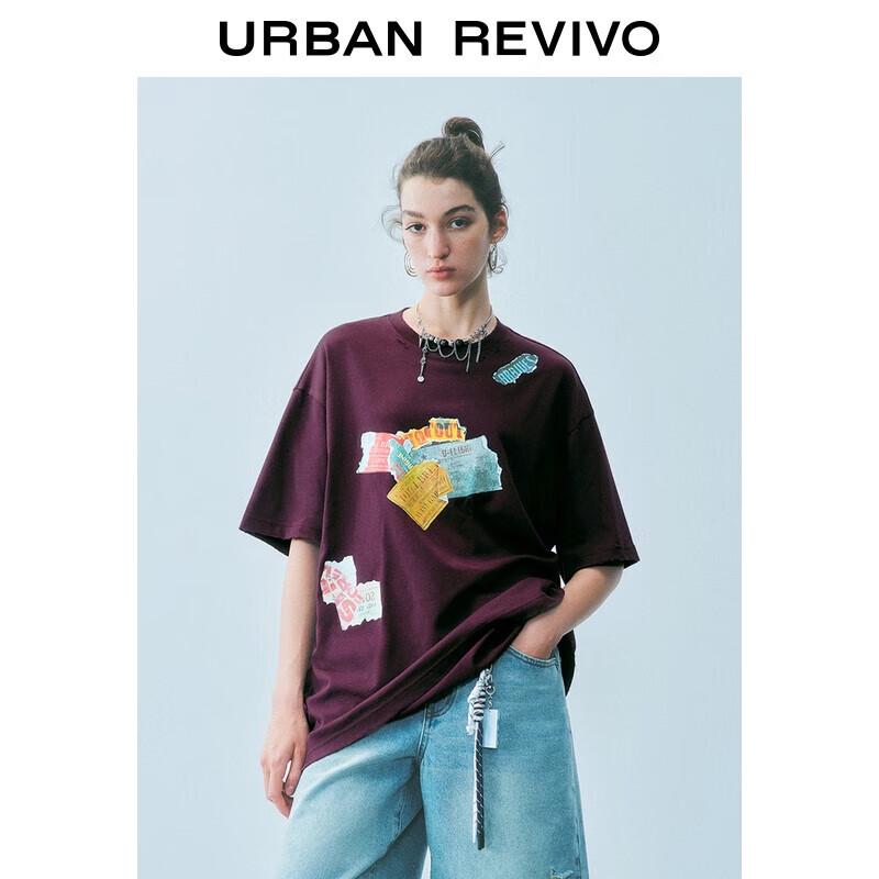 UR 2025 Women s Colorblock Print Short Sleeve T-Shirt L